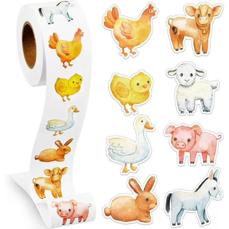 500/1000/2000pcs Wild/Farm/Marine Animal Cartoon Teacher Reward Stickers For Kids Party Decoration Sticker For School Classroom