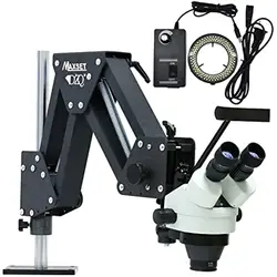 Micro Inlaid Mirror 7X-45X Multi-Directional Microscope Set Working Distance 3.7-11.8 inch Micro-Setting Spring Bracket Light