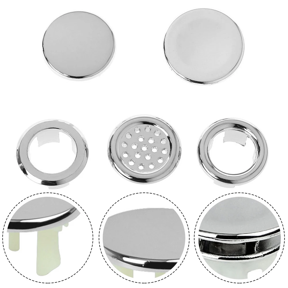 2 pezzi lavabo troppopieno anello plastica bagno troppopieno coperture per lavabo/lavandino cromato foro di ricambio per 22-24mm apertura bagno