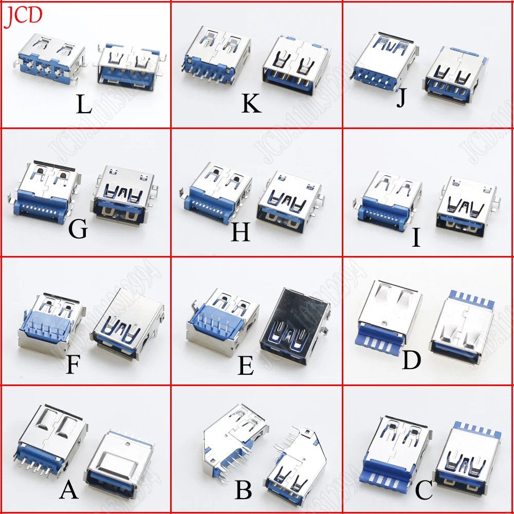 Conector USB 3.0 tipo A AF macho-hembra PCB soldar 90°/180° - imagen 5