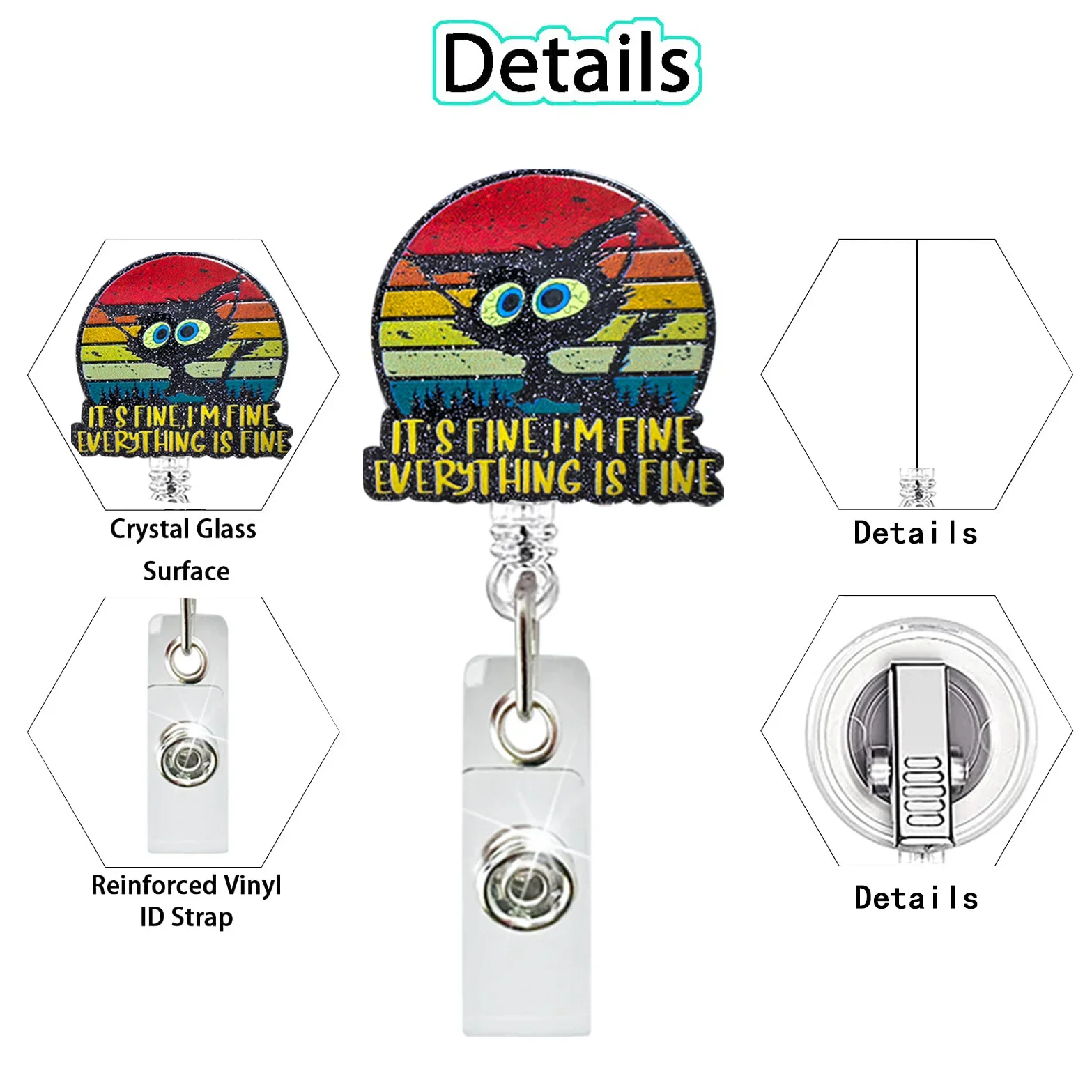 Acrílico glitter caranguejo sangue retrátil crachá carretel cartão de identificação fivela clipe médico enfermeira crachá titular chaveiro presentes acessórios