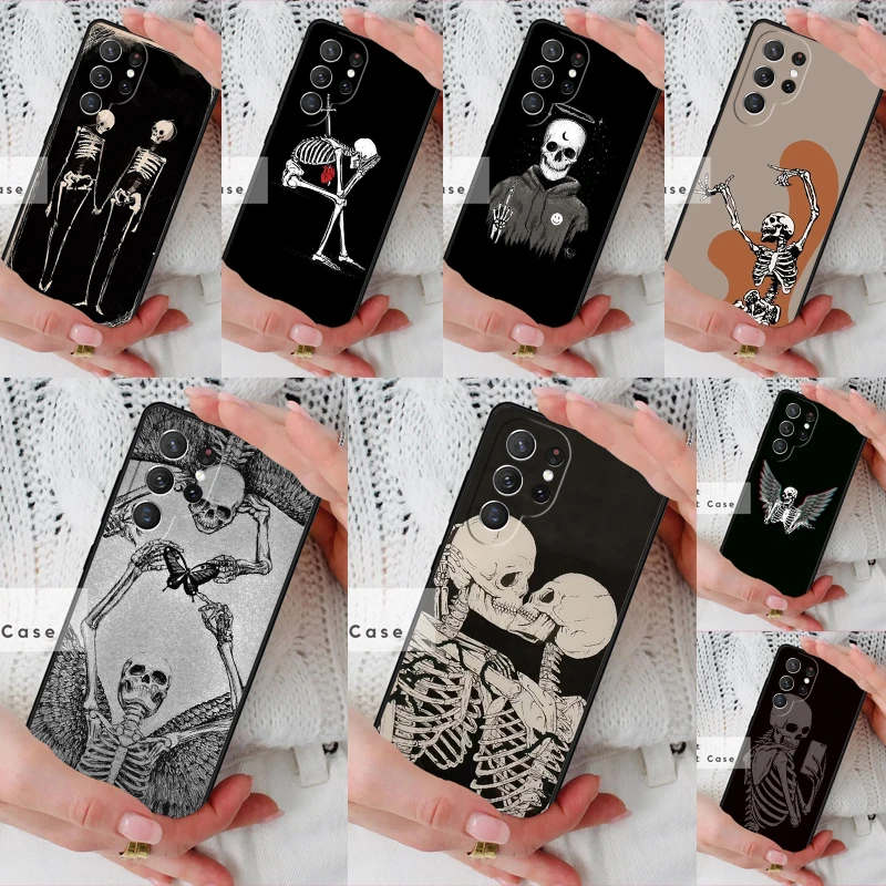 Cute Skull Phone Cover Case for Samsung Galaxy S26 Ultra S20 FE Note 10 S24 S23 S21 S25 Plus S22