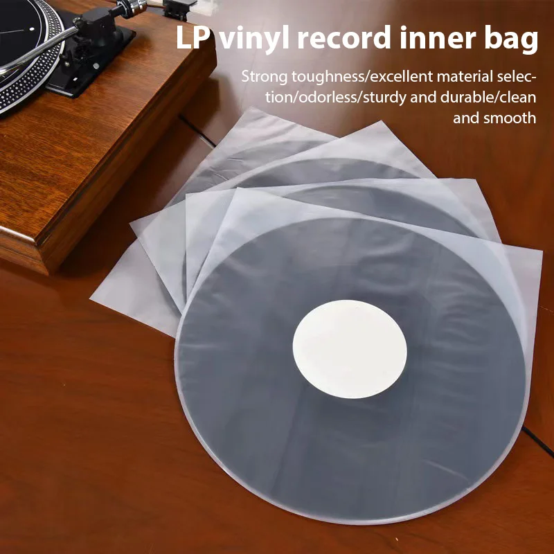 50Pcs 12 Inch HDPE Vinyl Record Protective Bags OPP Plastic Bags Anti-static Record Sleeves Record Inner Bags Thickened 8 Silk image 3