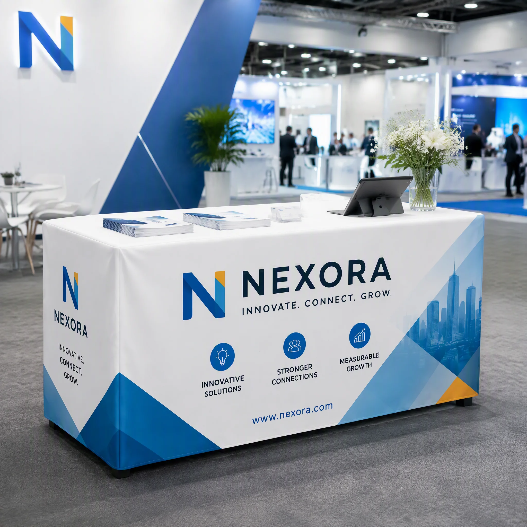 Personalized Custom Tablecloth for Exhibition Booth Trade Show Event with Logo Brand Printing Business Display Cover
