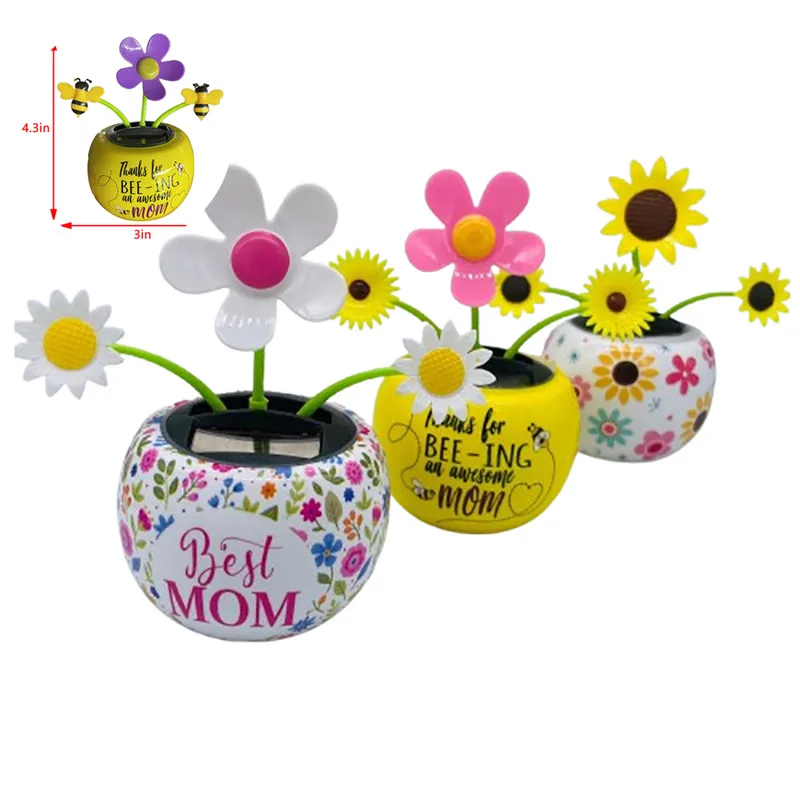 1Pieces Solar Dancing Sunflower Decor, Reusable Solar Shaking Head Decoration, Cute Flower Flower Pot Decor Suitabl