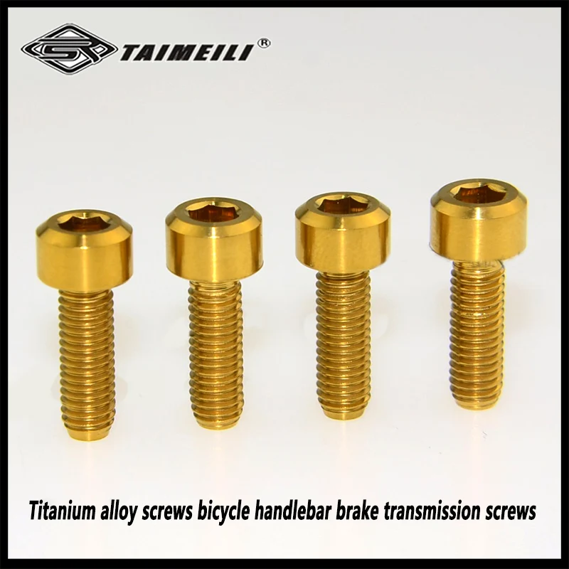 4pcs titanium alloy screws M5x12/15/18/20/25mm bicycle handlebar brake transmission screws