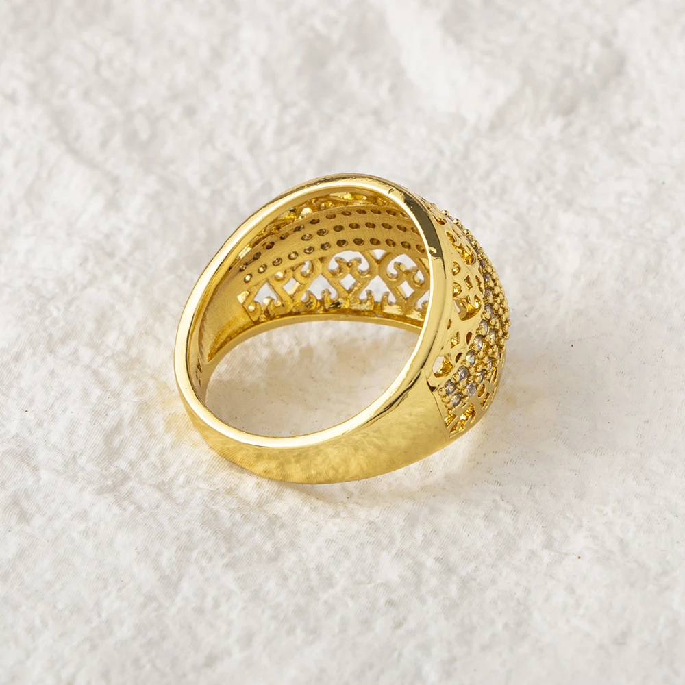 LUIZADA Vintage Türkische Fingerringe Frauen Runde Kristall Caesar Ring Gold Farbe Ethnische Hochzeit Schmuck Ring – Detail 25