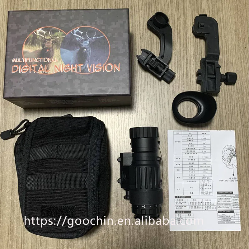 جهاز رؤية ليلية PVS 14 عالي الجودة تلسكوب رؤية ليلية رقمي للصيد