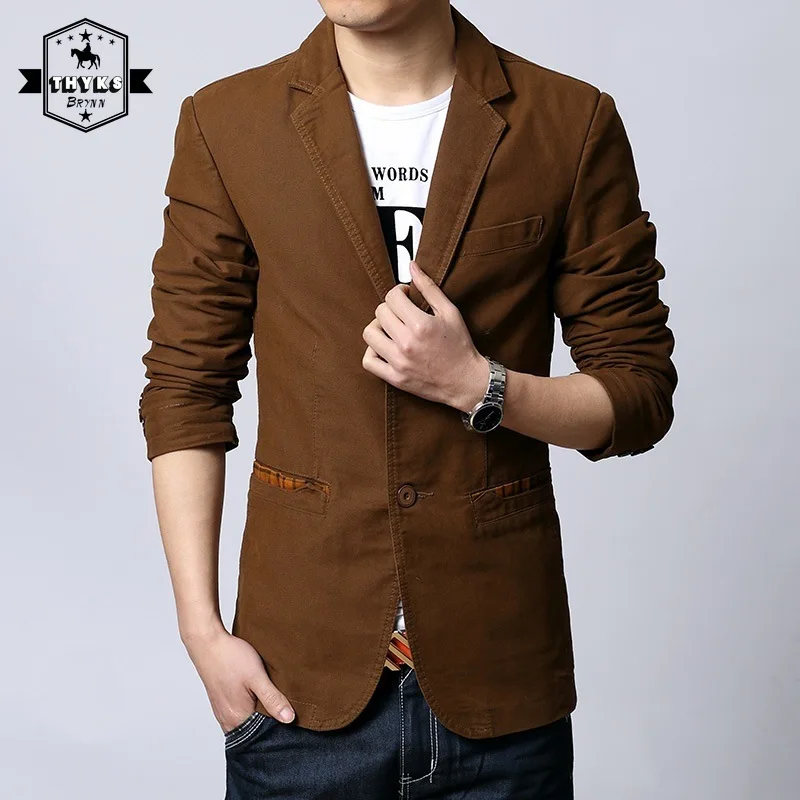 

Slim Fit Cotton Business Suit Blazer Mens Plus Size M-6XL Casual Wear-resistant Suits Jacket Male High Quality Solid Party Coats