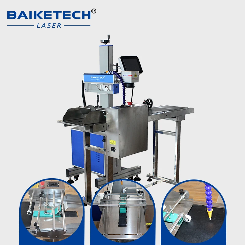 Raycus Fiber Laser Flying Marking Machine for Metal Stainless Steel Copper Aluminum  30W