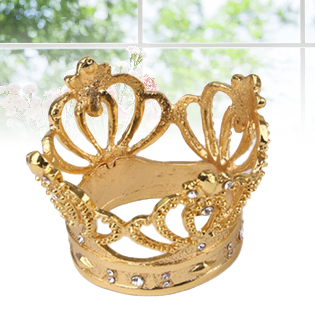 

Luxury Crown Ring Elegant Alloy Diamond Holder for Wedding Party Anniversary Alloy With Diamond Crown Serviette Buckle