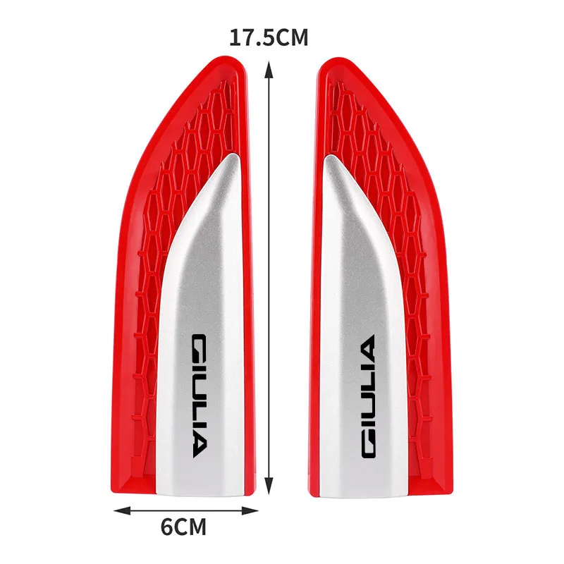 2pcs Car Side Vent Decoration Trim Sticker Air Fender Vent Trim Sticker For Alfa Romeo Giulia Car Accessories Engine air outlet - view 6