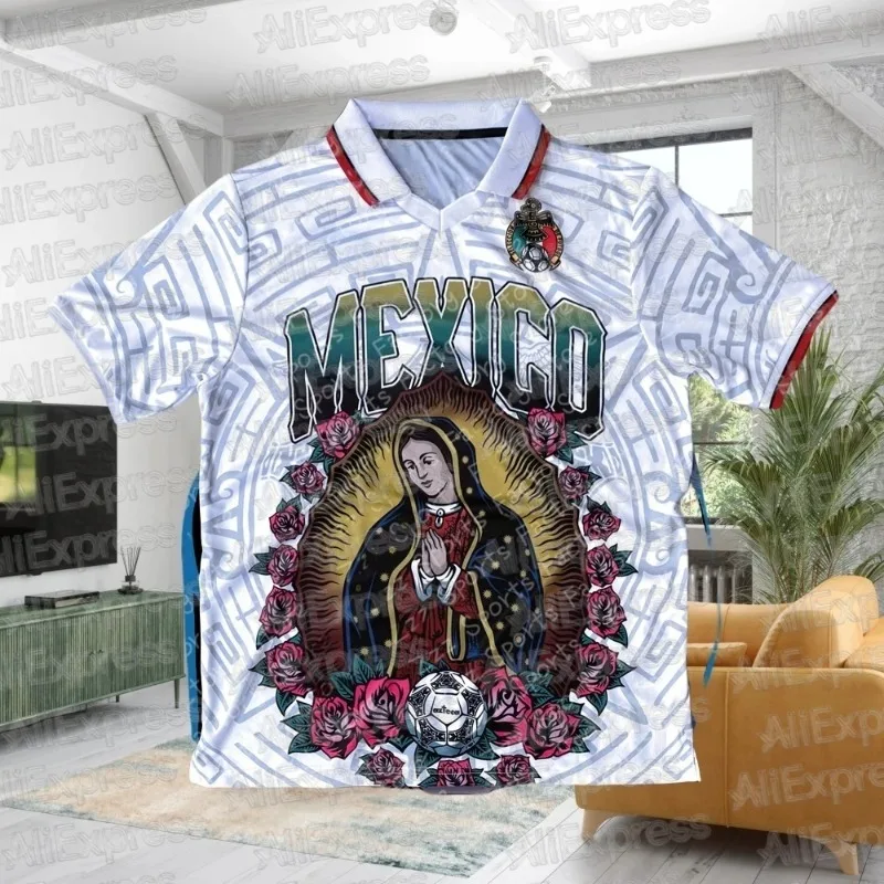 

Лето 2022, Мексиканский футбольный трикотаж для взрослых, тренировочные спортивные топы с короткими рукавами, быстросохнущая футболка большого размера, мужская одежда MOTO
