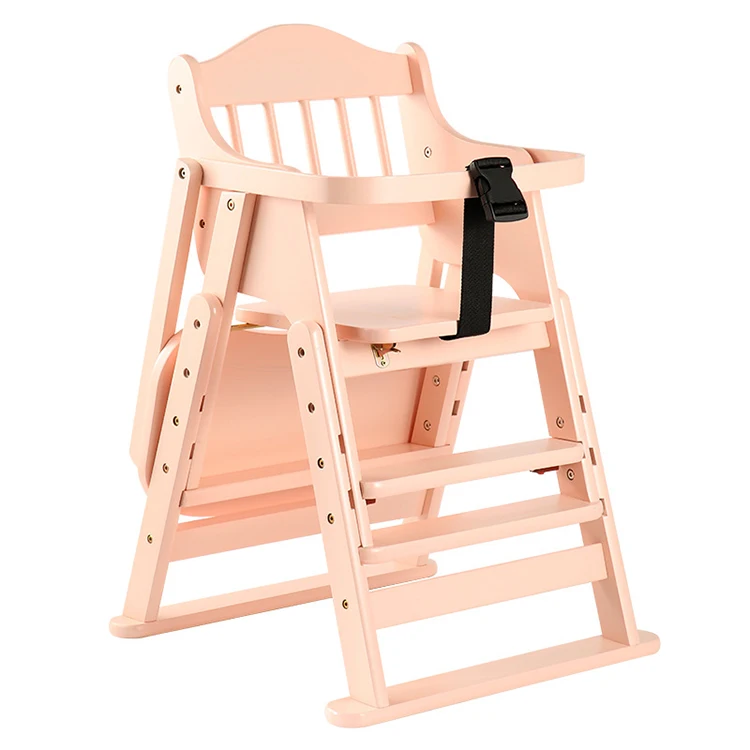 Foldable Multifunctional Solid Wood Baby Feeding Chair  High Dining 