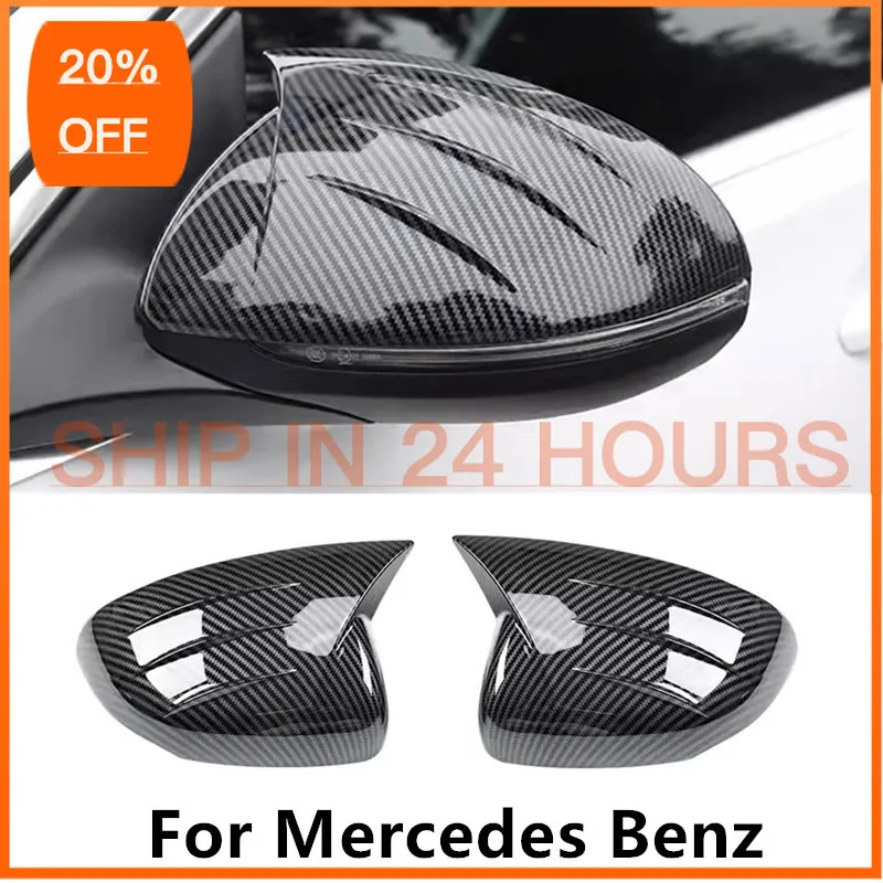 UOSO Car Mirror Decorative Cover Case Trim Shell Housing carbon fiber For Mercedes Benz EQA EQB EQC EQE EQS Auto Accessories