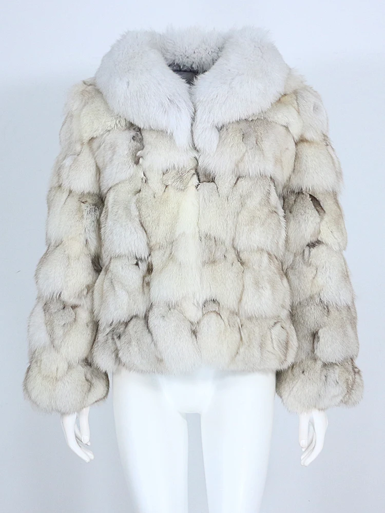 MENINA BONITA 2022เสื้อแจ็คเก็ตสตรีฤดูหนาวจริง Fox ขนสัตว์ธรรมชาติ Fox Fur Collar Outerwear หนาเสื้อแฟชั่น Streetwear