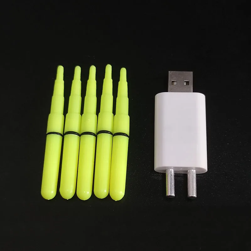 5pcs/lot Light Stick With 2 Rechargeable CR425 Battery Electric Lightstick Fishing Tackle Accessory Outdoor Lamp B669