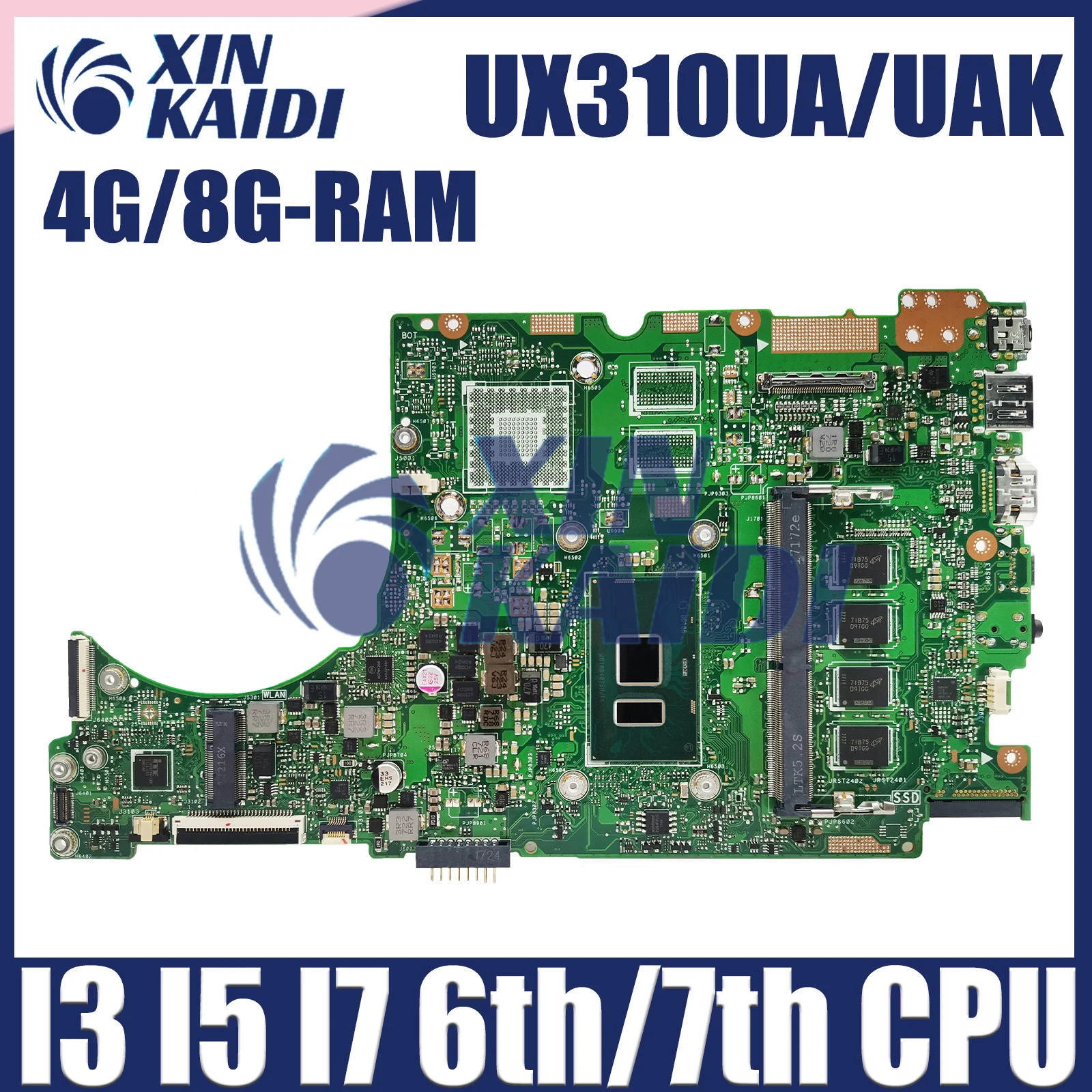 

UX310UA Notebook Mainboard For ASUS UX310UV RX310U RX410U UX410UQK UX310UQK U3000U UX310U UX410UA UX410U Laptop Motherboard 13IN