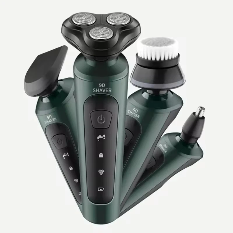 New 9D Electric Shaver USB Car-mounted High-power Full-body Wash Beard Knife Four-in-one Rechargeable Razor