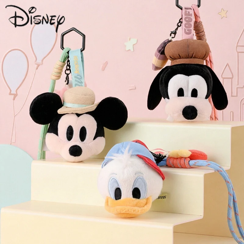

Оригинальные плюшевые игрушки Disney: Микки, Стич, Дональд Дак, маленькие подвески, плюшевые брелоки, подарки на Рождество и день рождения для детей