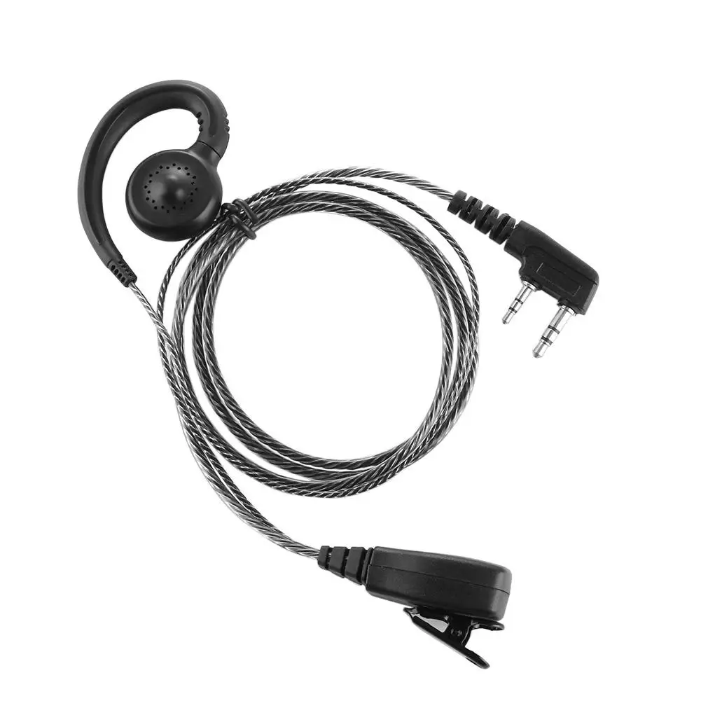 1.2m Earbud Earpiece 180 Swivel 2 Pin Headphone Earpiece with Mic PTT for 2 Way Radio Walkie Talkie for Kenwood Motorola Boafeng