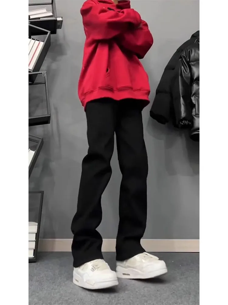 

Cleanfit American High Street Slim Fit Jeans for Men Fce Lined Vibe Sle Winter Youth Faion Thiened Straight Leg Jeans