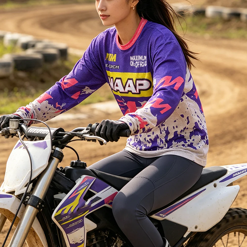 Atmungsaktive, schnell trocknende Offroad-Motorradbekleidung für Herren und Damen, langes T-Shirt, Mountainbike-Ausrüstung – Detail 5