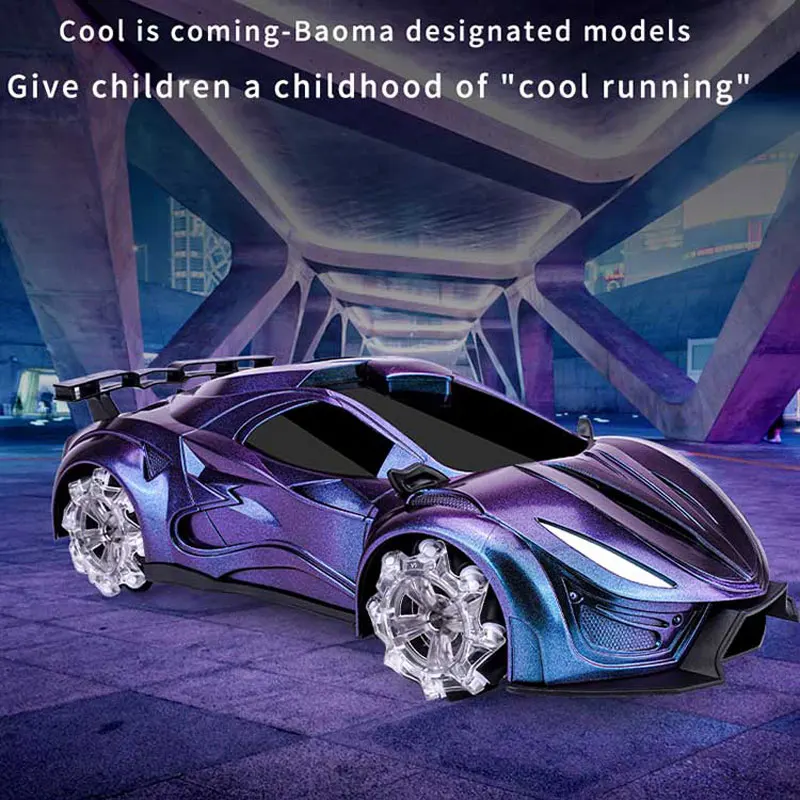 RC Stunt Car 2,4G 4WD reloj Sensor de gestos vehículo de Control remoto 360 grados Flip simulación Spray noche brillo efecto modelos juguete