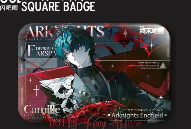 Anime Game Arknights: Endfield Camille Cosplay figure 70mm Double Flash Badge brooch ornament Halloween gift view 3