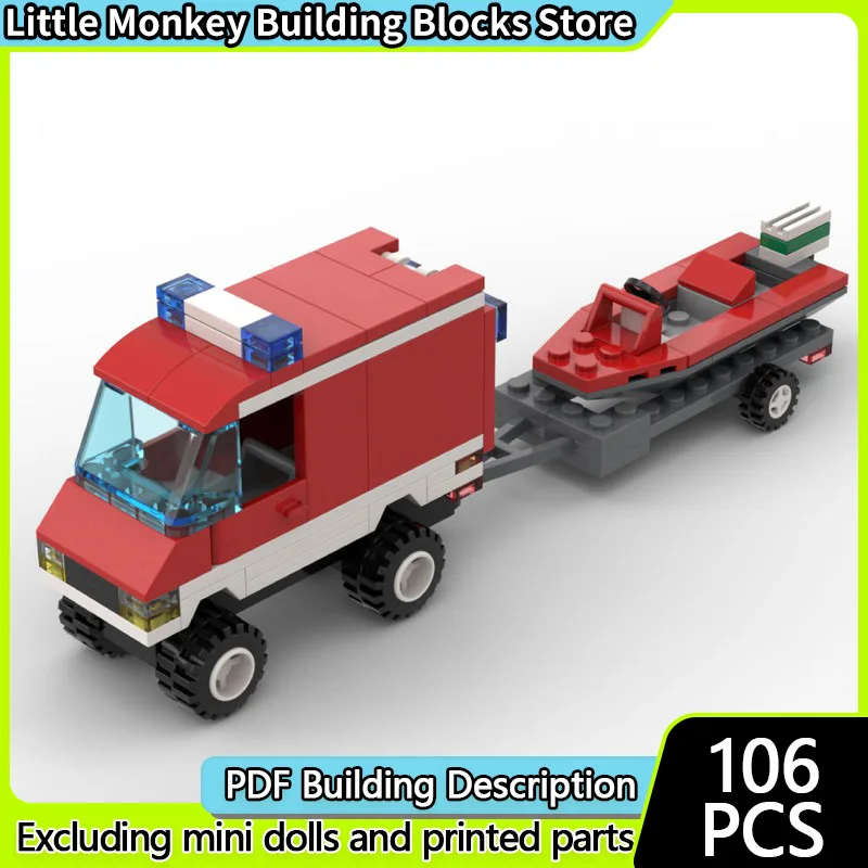 

Urban Rescue Vehicles Model MOC Building Bricks Fire Water Rescue Modular Technology Children Holiday Gifts Assemble Toys Suit