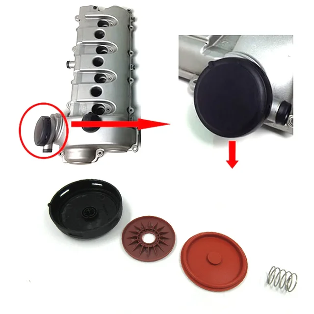 Pokrywa zaworu skrzyni korbowej membrana membrana zestaw naprawczy dla Porsche Cayenne V8 4.5l M48.00/50 2003 2004 2005 2006 - 2010 94810513107