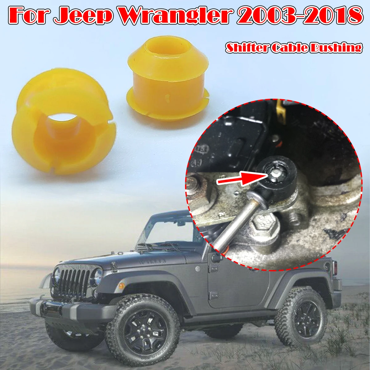

2/4Pc For Jeep Wrangler 03-2018 Shift Cable Bushing Automatic Shifting Fix Gear Selector Change Lever Linkage End Pivot Grommet