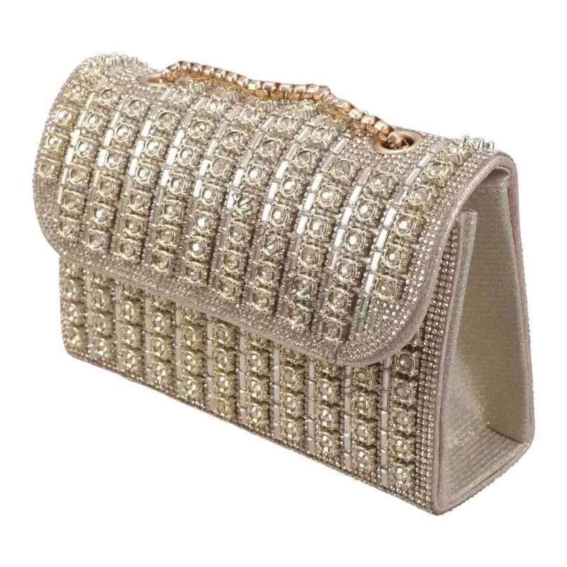 

Rhinestones Clutch Purse Evening Handbag Chain Shoulder Bag for Cocktail Prom 066F