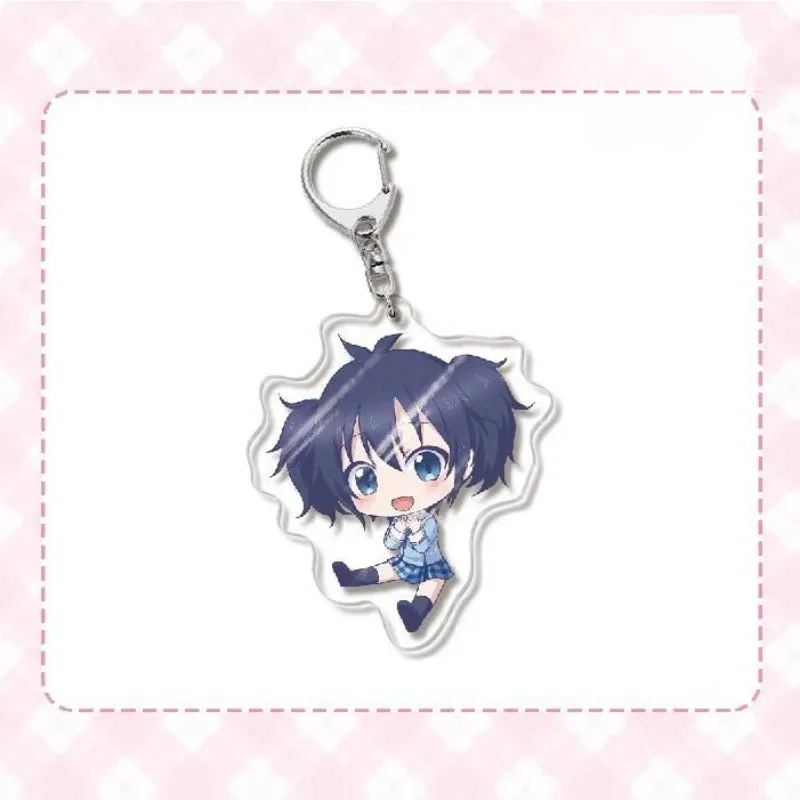 Anime Happy Life Keychain Kawaii Matsuzaka Satou Koube Shio Hida Shouko Koube Asahi Cartoon Figures Acrylic Pendants Key Chain