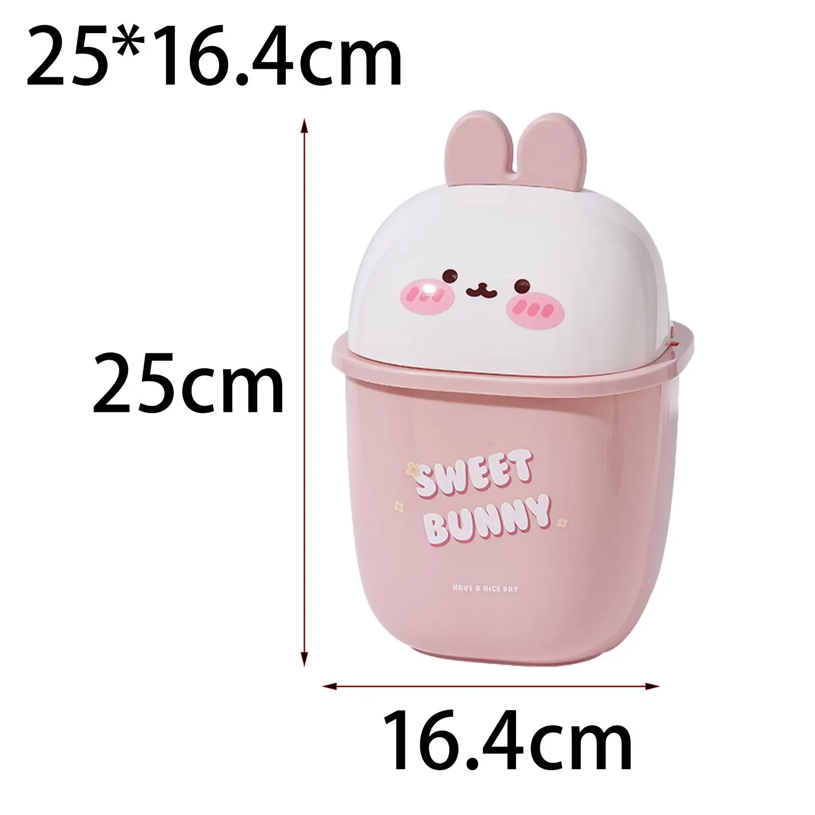 Mini poubelle créative en forme de lapin avec couvercle rabattable, panier de bureau mignon, poubelle de bureau, 5L, HOT