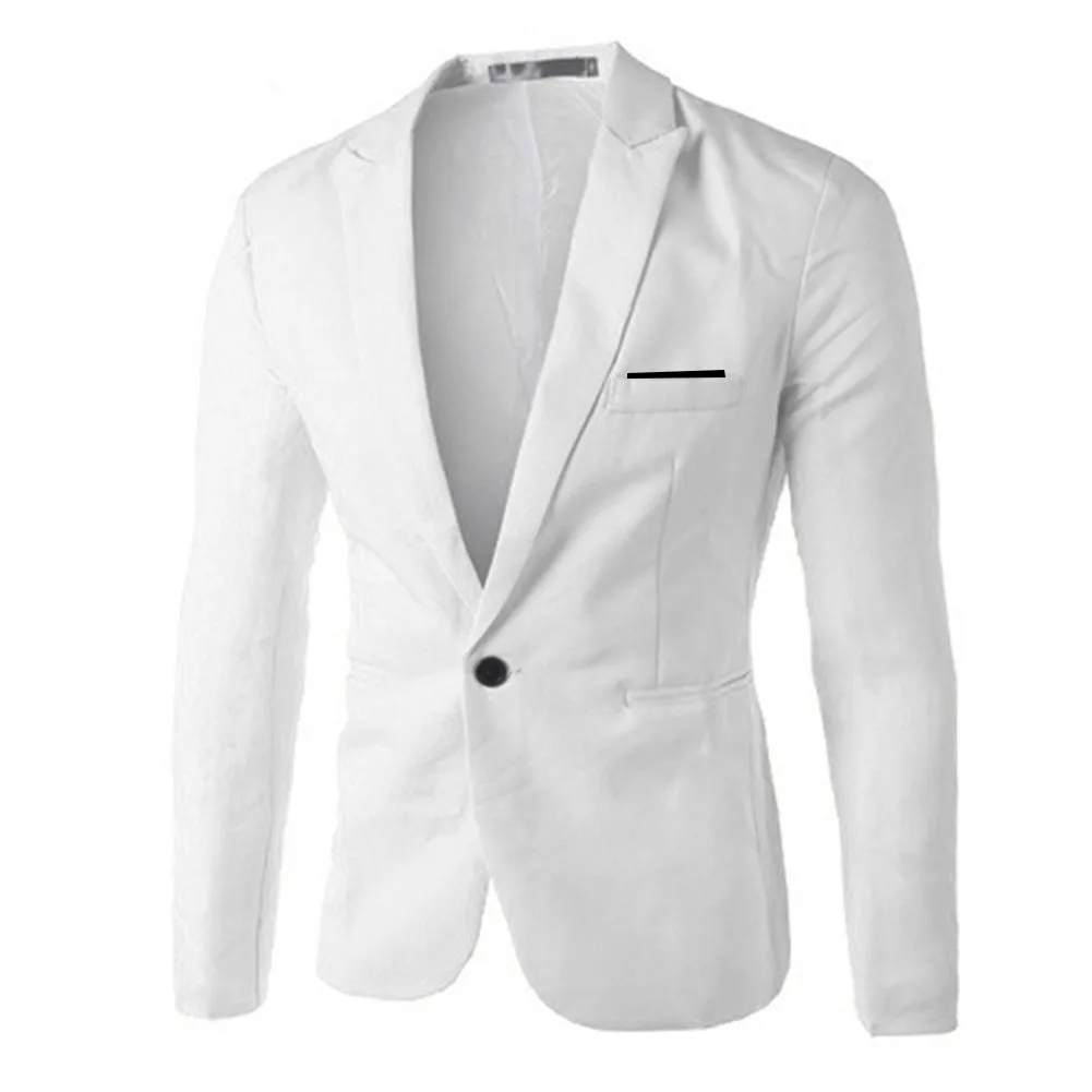 

2024 Fashion New Men's Casual Boutique Business Solid Color Single Button Suit Blazers Jacket Coat New