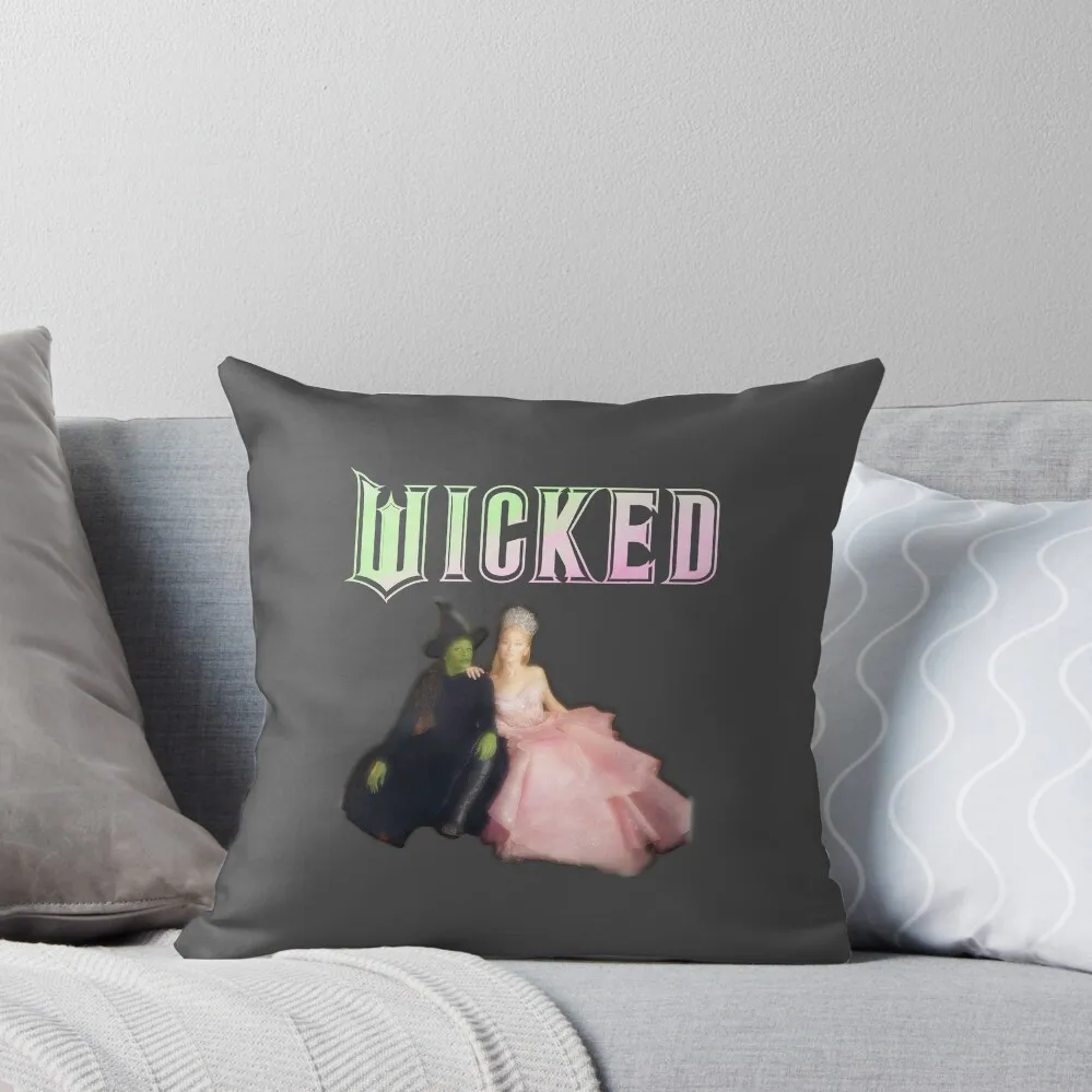

wicked Glinda Elphaba fantasy vintage aesthetic / pink and green Throw Pillow christmas supplies pillow cover luxury pillow