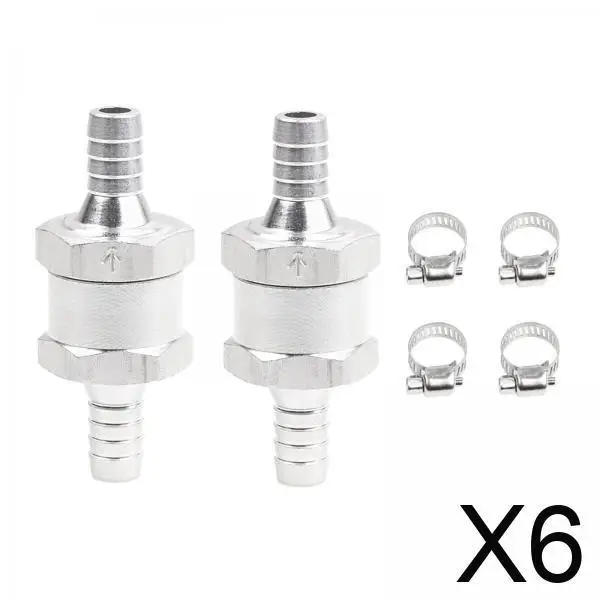 

Universal Metal Check Valve 8mm Diameter Non Return Valve Automotive Fuel System Hose Clamps for Low Pressure Oil Petrol