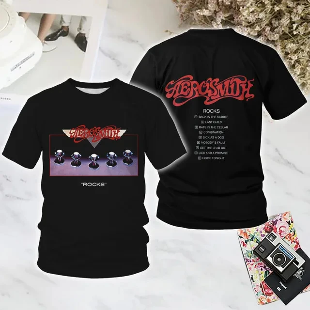 Men's All Over Print T-Shirt, Retro Rock Band Graphic Tee