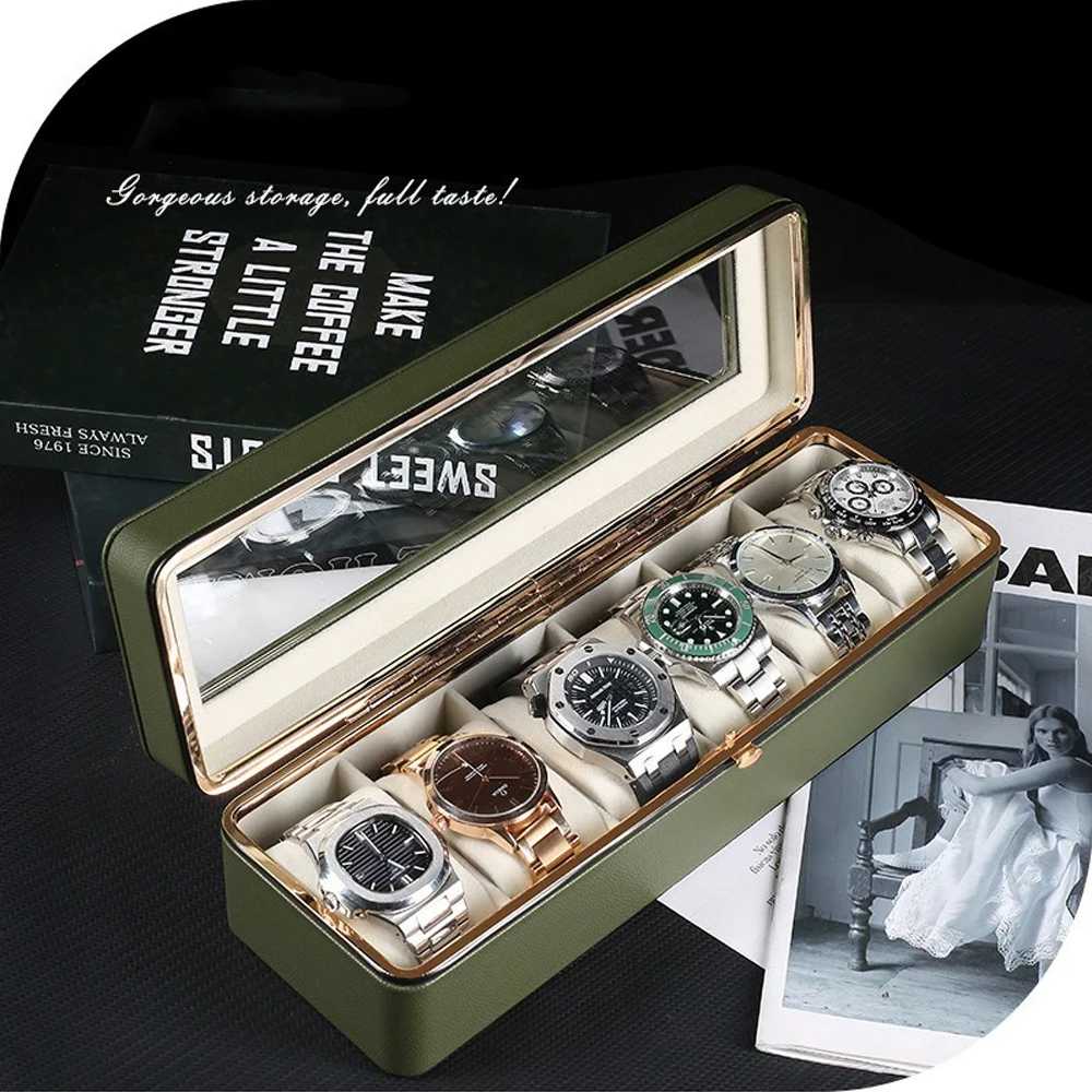 6 Slots Watch Box Organizer Wi - огляд і ціна Watch Display Box