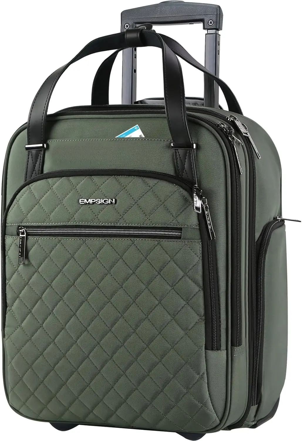 

16" Underseat Carry-On Wheeled Bag, Lightweight Rolling Suitcase for Travel, Business, Overnight Weekender in Army Green