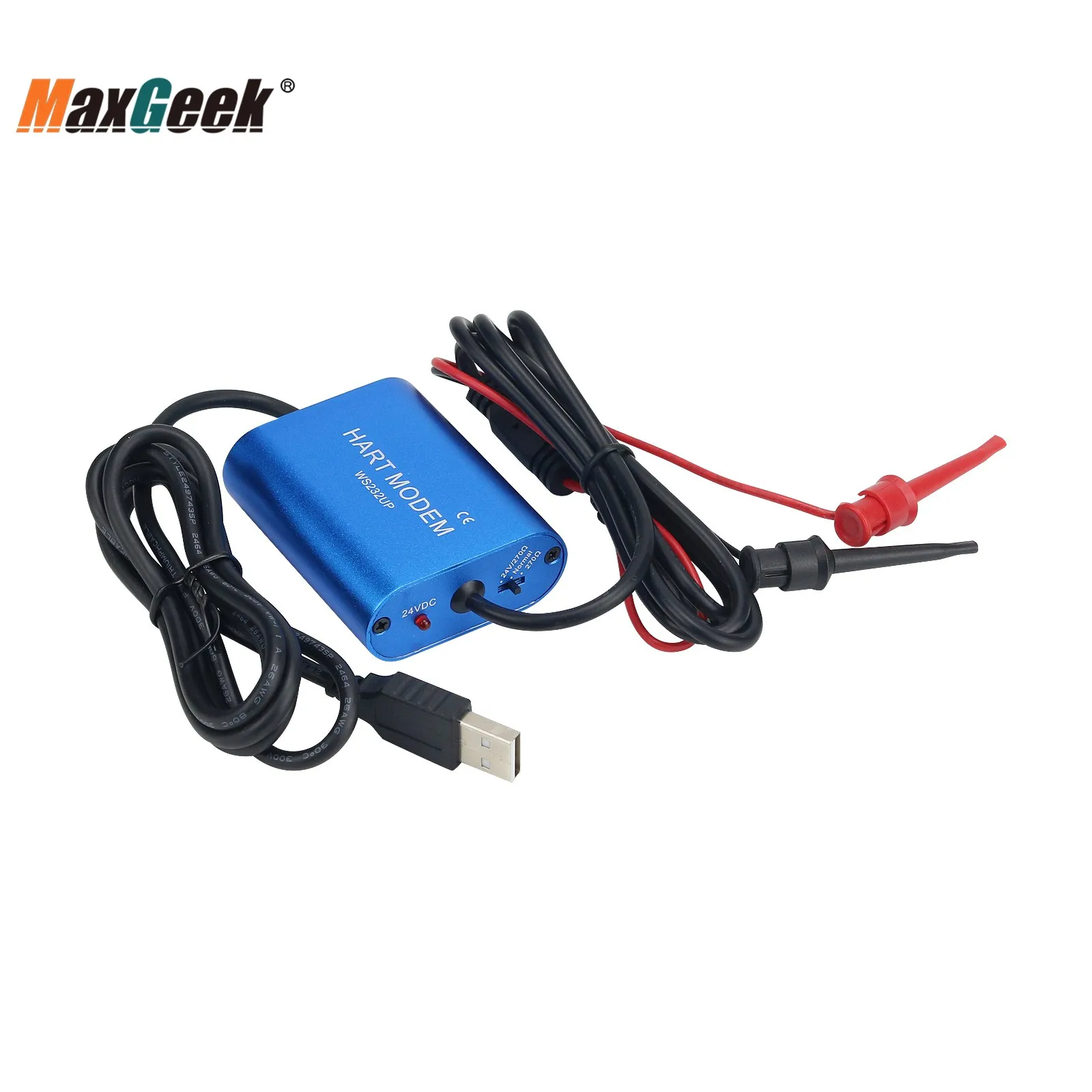 Maxgeek VSENSOR USB HART MODEM WS232UP HART Communicator USB to HART with 24V DC and Built-in Loop Resistor