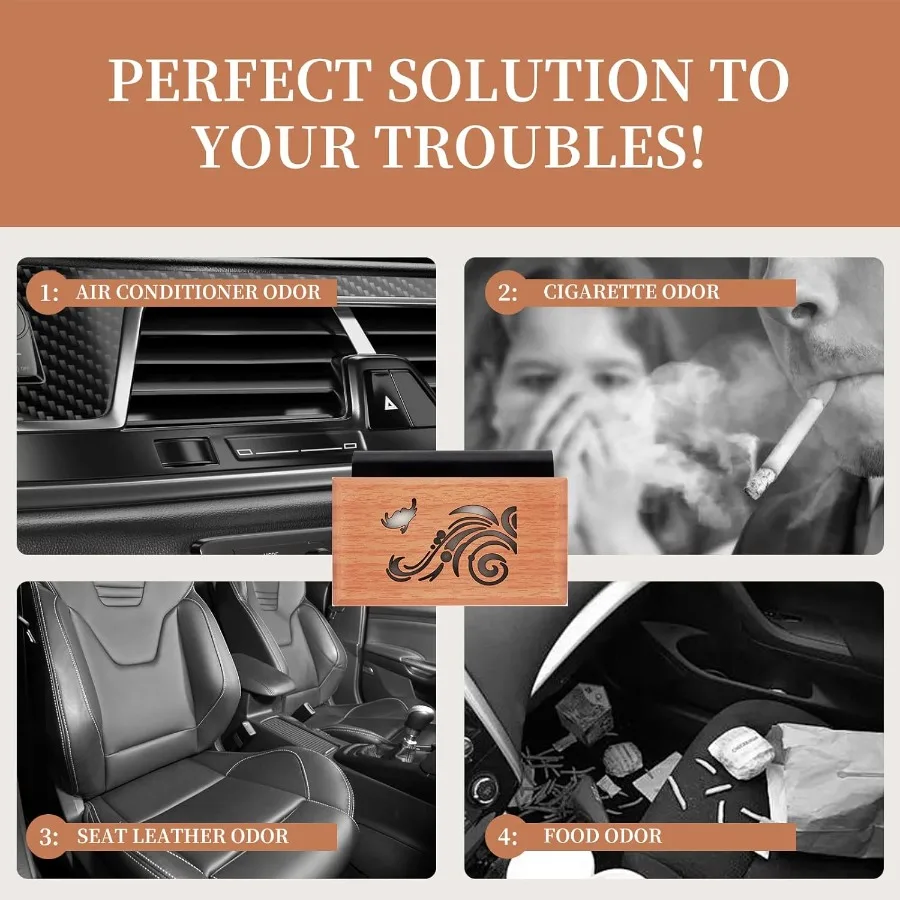 차량용 우드 에어 프레셔너 효과적인 차량 냄새 제거기 바이저 클립 디자인 차량용 향기 디퓨저 트럭 캐빈에 이상적