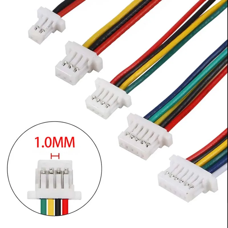 2/5/10Pcs JST SH 1.0mm Pitch 2/3/4/5/6/7/8 Pin Wire Cable Connector Male Female Terminal Plug Electronic Wires 28AWG 10/20CM