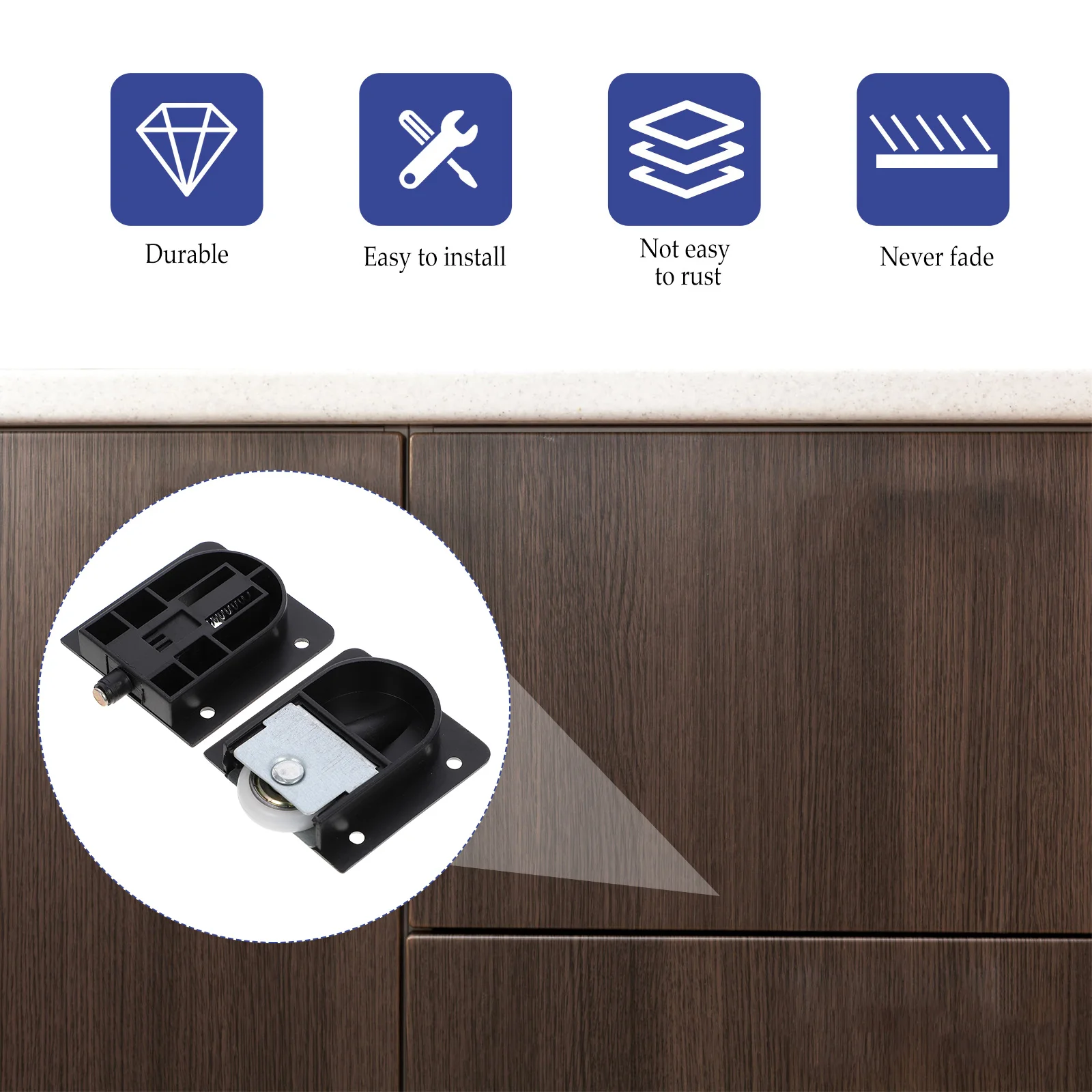 

6Pcs Wardrobe Sliding Door Wheels Plastic Durable Silent Rollers Easy Installation for Wardrobe Closet Cabinet