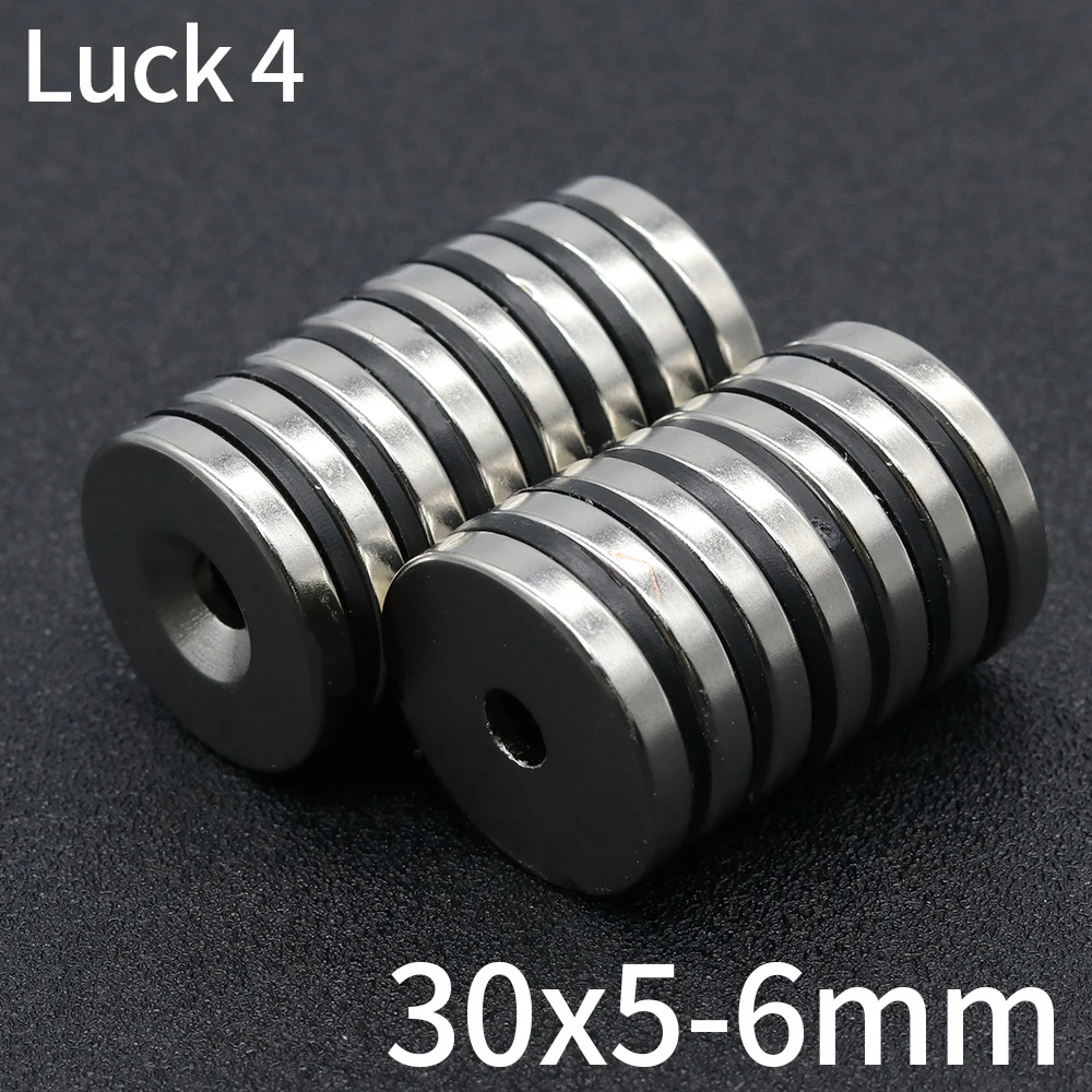 1/2/5/10Pcs Round Magnet 30x5-6 mm Neodymium Magnet N35 30x5hole6 Permanent NdFeB Super Strong Powerful Magnets imans