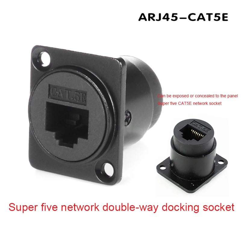 D-Typ-Modul RJ45 CAT5E Vertikaler Panel-Mount-Stecker Netzwerk-Ethercon-Chassis-Buchse, D-N8FDP RJ45-Einvoer/Pass-Buchse für Panelmontage – Detail 24
