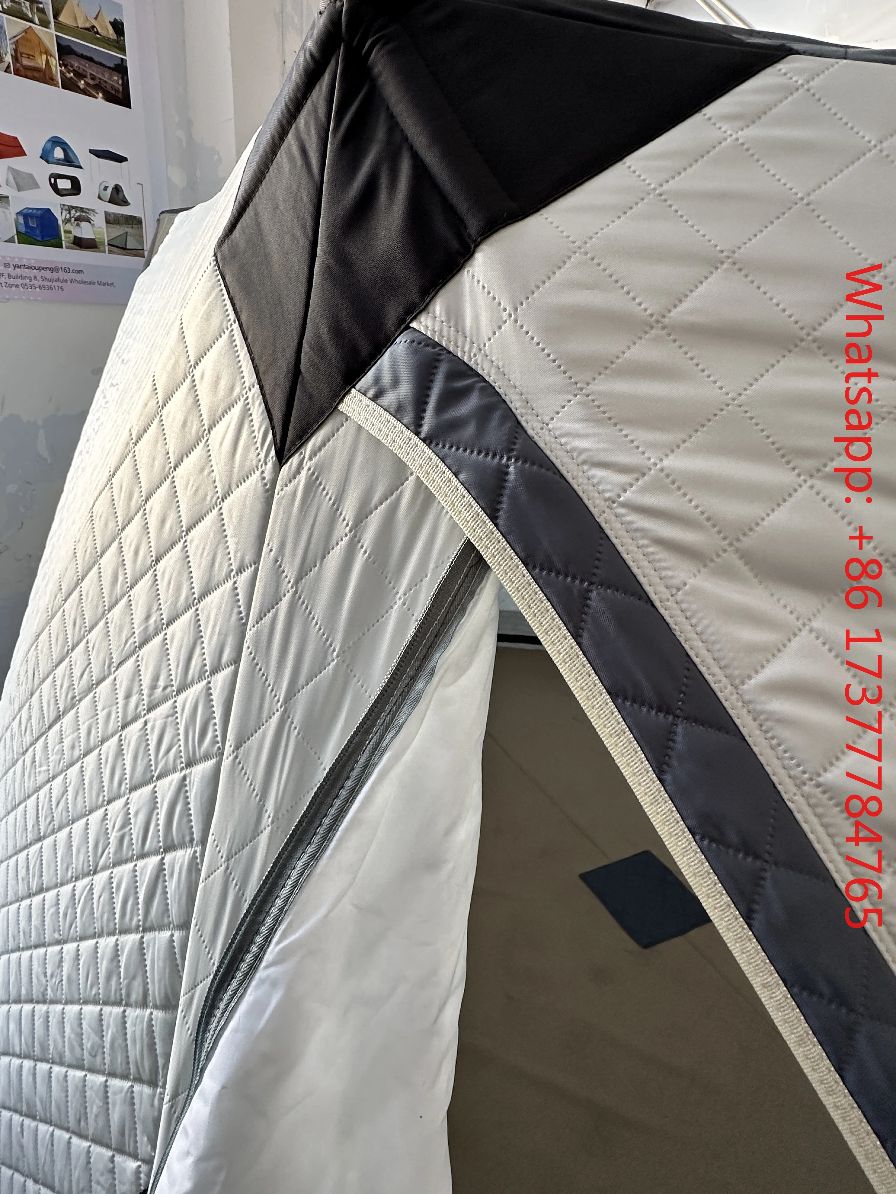 

Outdoor Ice Fishing Camping Graphene Sauna Tent 5 Person, Hexagon Oxford Quick Open Heat Preservation Cold Resistant Equipment
