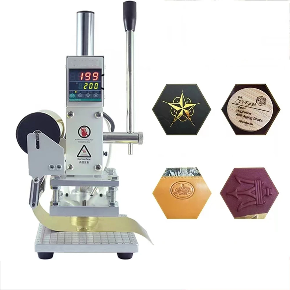 Hot Foil Stamping Machine Leather Wood Paper Branding Custom Logo Embossing Tools DIY Gift Free Hot Foil Paper