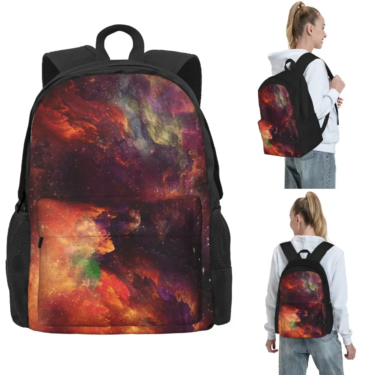 

Infinite Inferno Deep Space Nebula Backpack Hot Sale Daypack Large Capacity BookBag School Bag Shoulder Bags for Men Women